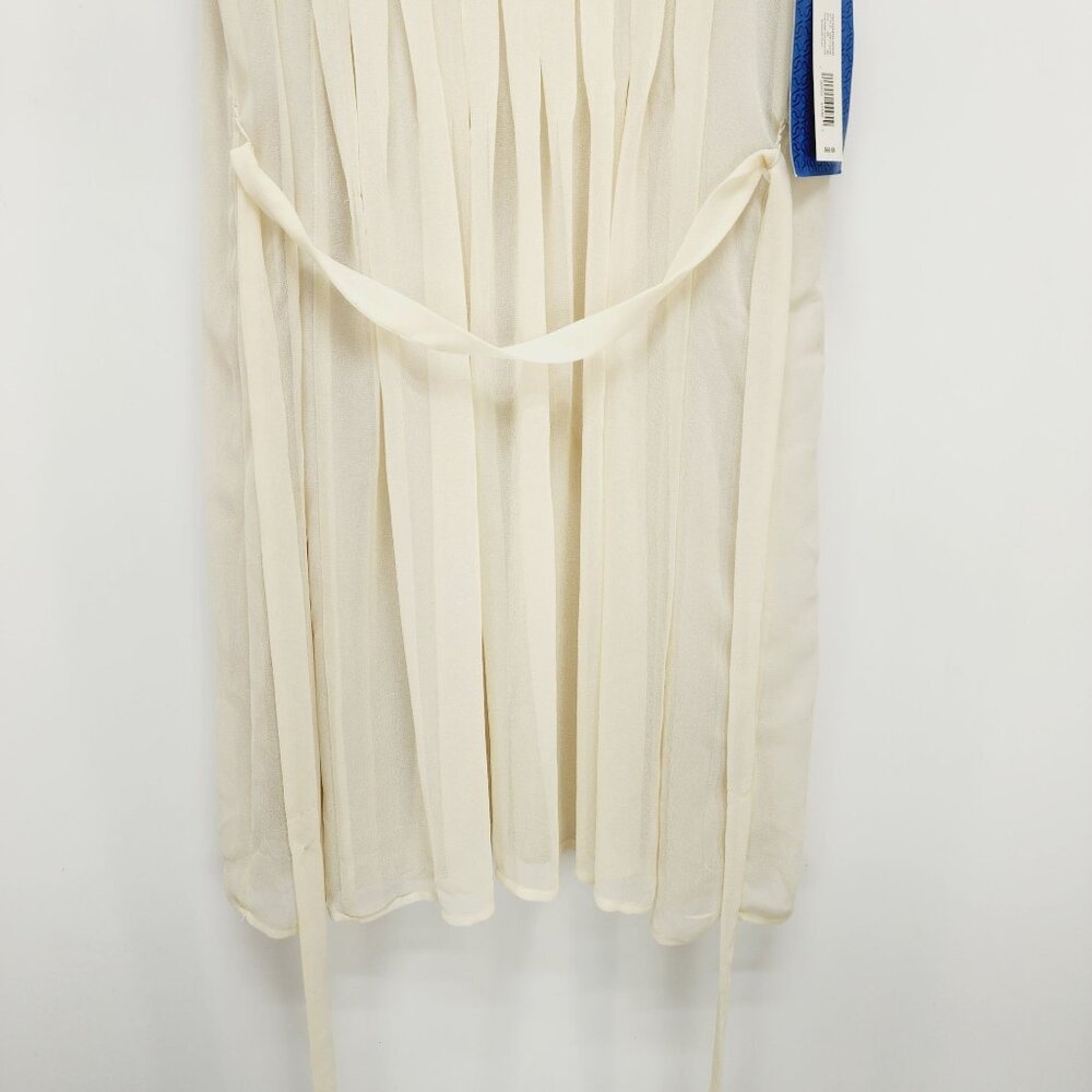 Simply Vera Vera Wang chiffon mid Dress Womens Sleeveless Pleated  beige Size S - Picture 11 of 11